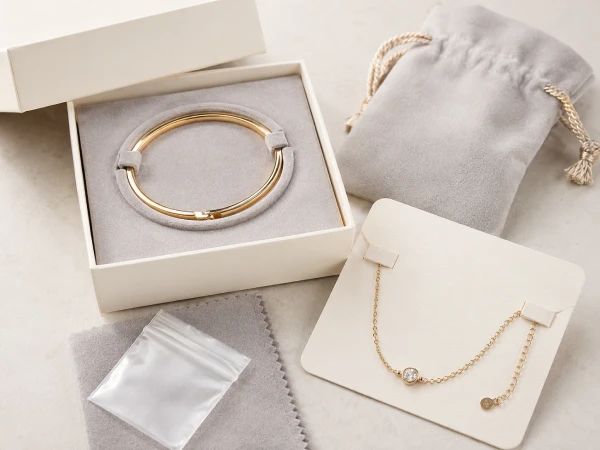 Custom bracelet card and jewelry box designed for secure product presentation
