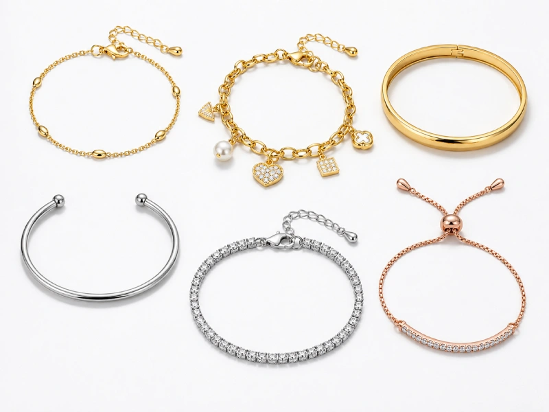 Custom bracelets and bangles developed for branded jewelry collections