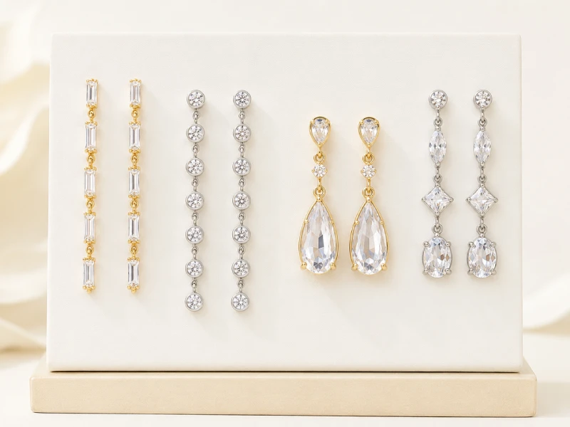 Custom crystal dangle earrings for fashion jewelry brands