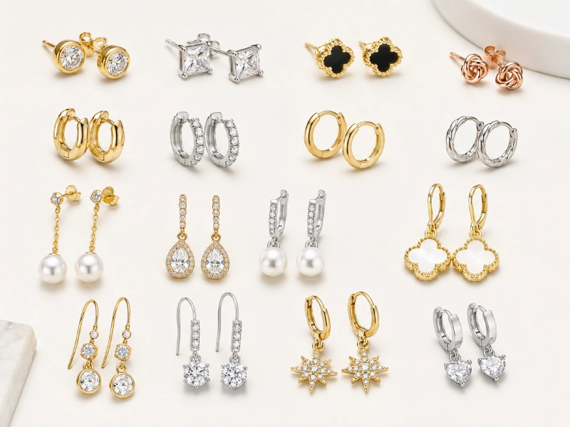 Custom earrings samples for fashion jewelry brand manufacturing