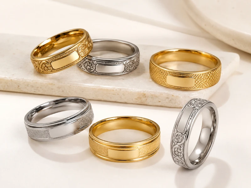 Custom engraved rings for OEM and ODM jewelry projects
