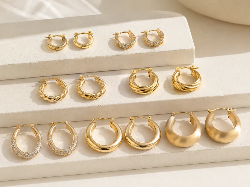 Custom gold hoop earrings manufacturer for OEM jewelry collections