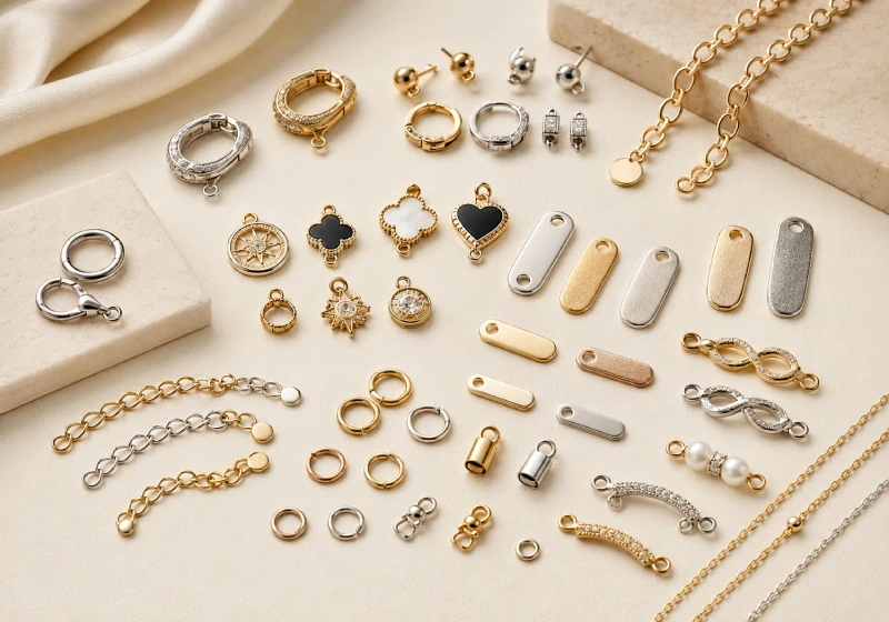 Custom jewelry accessories, findings, components, and branded details