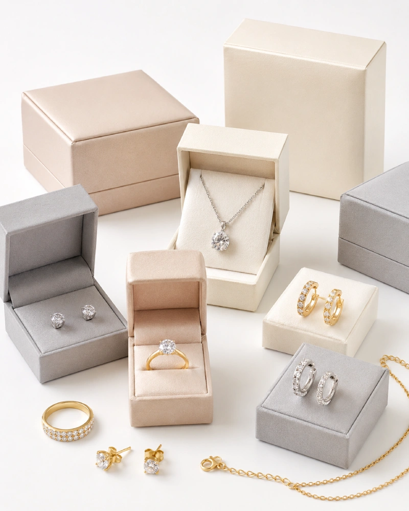 Custom gift boxes and packaging details for private label jewelry