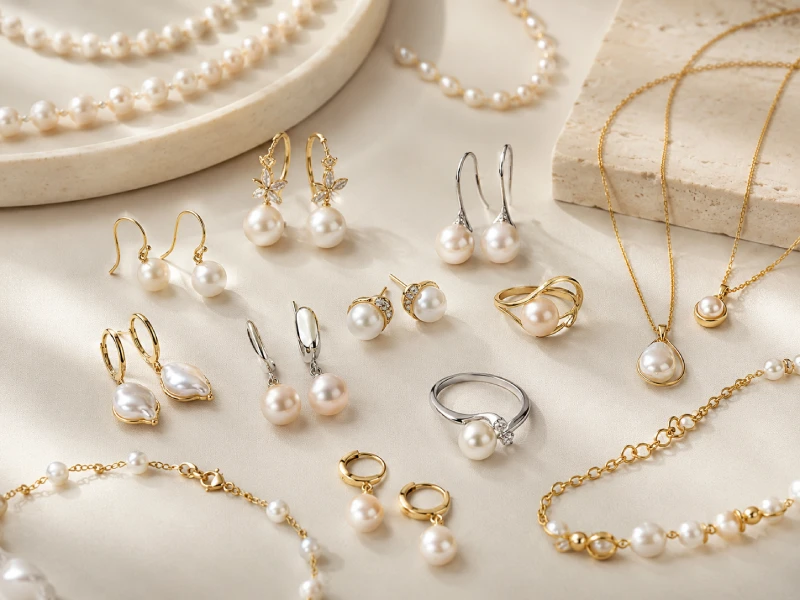 Custom pearl earrings necklaces bracelets and pendants for private label jewelry collections