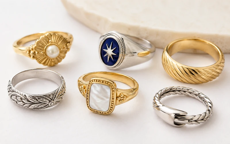 Custom ring decoration and surface detail control