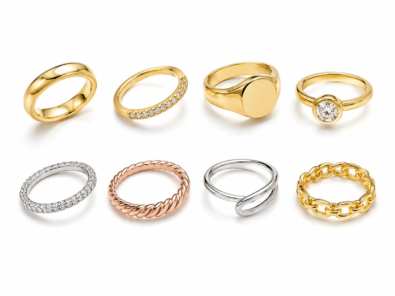 Custom rings manufactured for OEM and private label jewelry projects