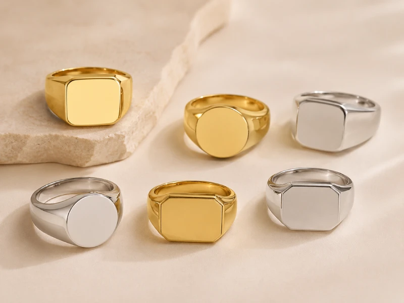 Custom signet rings with logo engraving