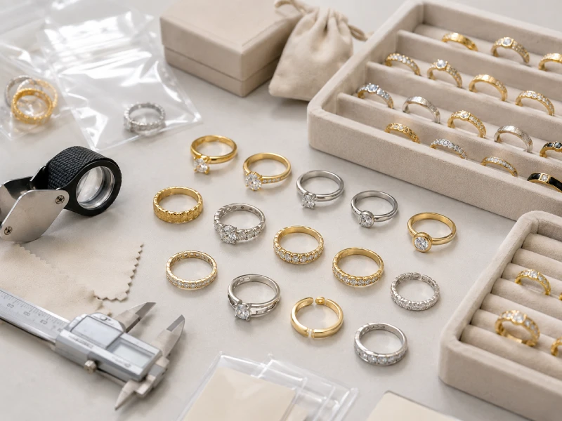 Quality control inspection for custom rings before shipment