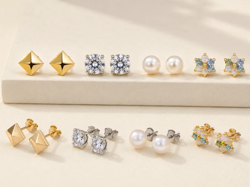 Custom stud earrings manufacturer for private label jewelry brands