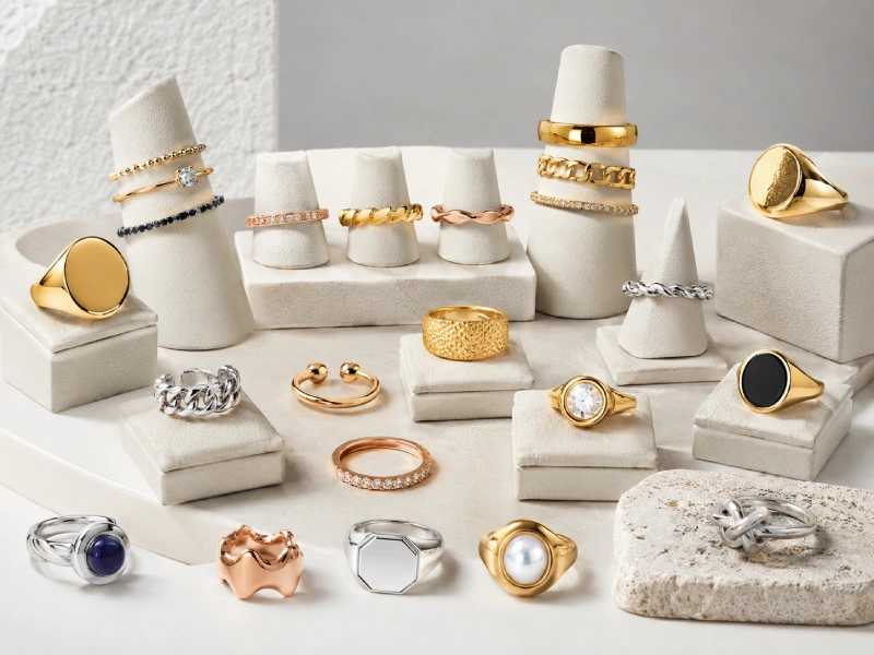 ODM custom rings with stones plating and private label design direction